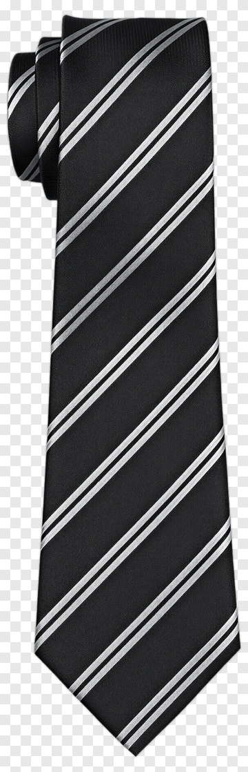 Striped Black Tie PNG