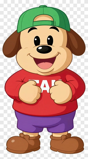 Cartoon Dog Character Smiling PNG