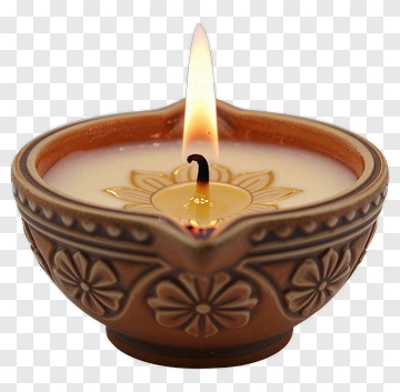 Decorative Oil Lamp With Flame PNG