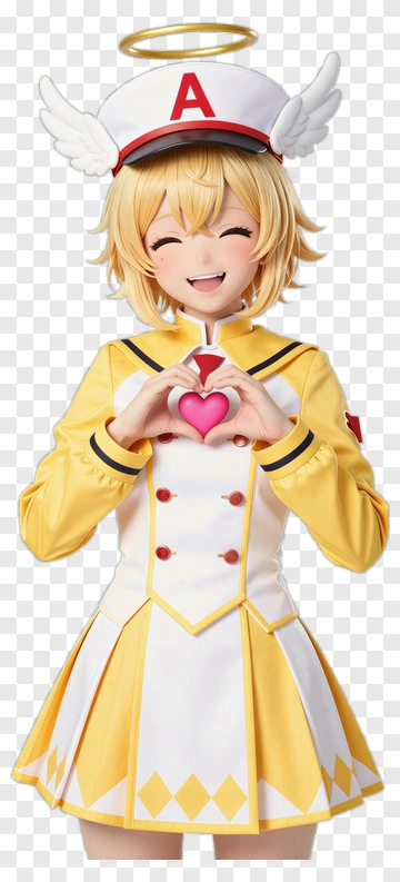Smiling Character Making A Heart Shape With Hands PNG