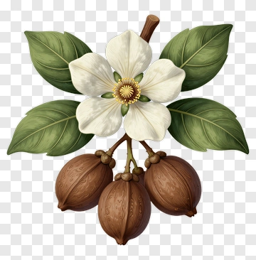 Magnolia Flower With Nuts PNG