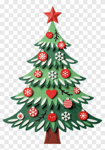 Colorful Christmas Tree With Ornaments PNG