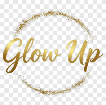 Glow Up Text With Sparkle Frame PNG