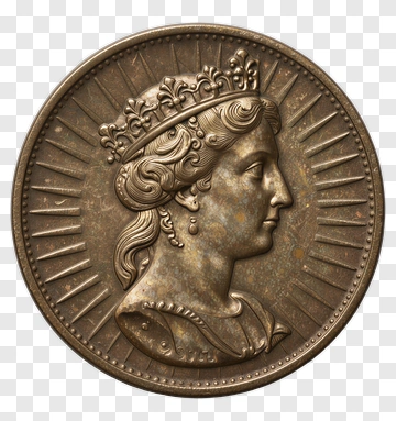 Coin Featuring A Profile Of A Woman With A Crown PNG