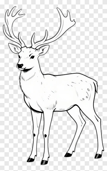 Cartoon Deer With Antlers PNG