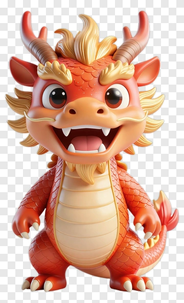 3D Cartoon Dragon Character PNG