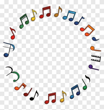 Colorful Musical Notes Circle PNG
