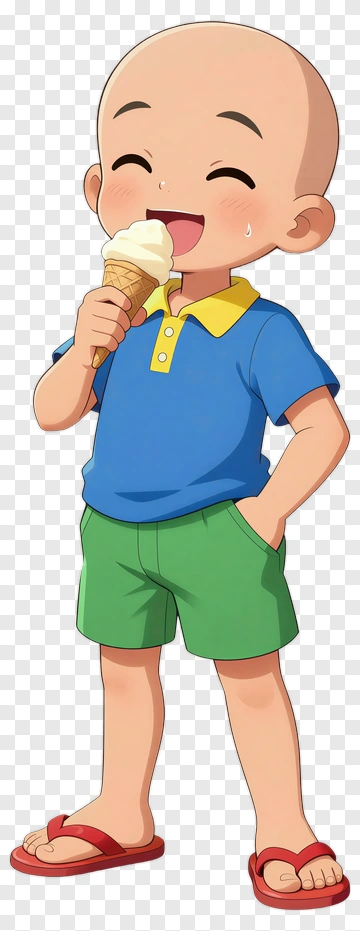 Happy Boy Enjoying Ice Cream PNG