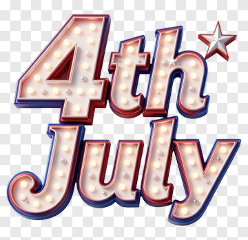 4Th Of July Celebration Sign PNG