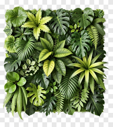 Lush Green Tropical Foliage PNG