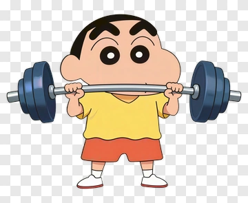 Cartoon Character Lifting Weights PNG