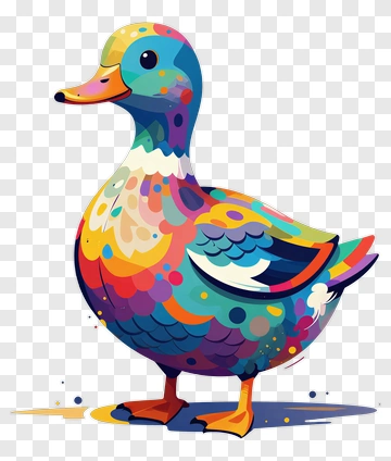 Colorful Cartoon Duck PNG