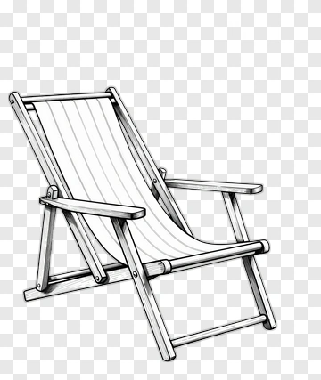 Wooden Deck Chair PNG