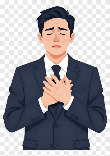 Sad Businessman Expressing Emotion PNG