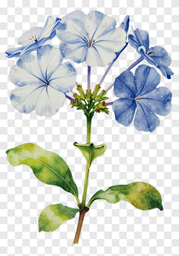 Watercolor Blue Flower PNG