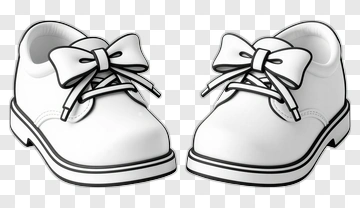 White Cartoon Shoes With Bows PNG