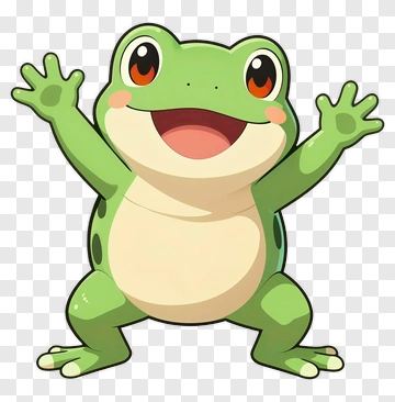 Cartoon Frog With Open Arms PNG