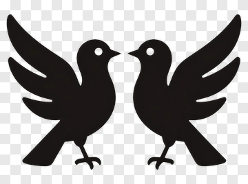 Two Black Birds With Wings PNG