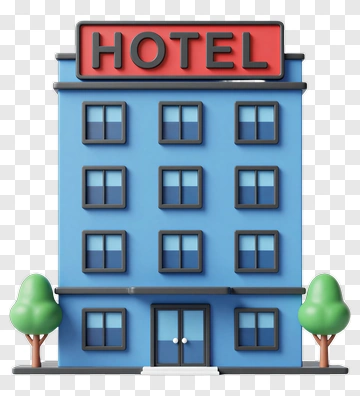 3D Hotel Building PNG