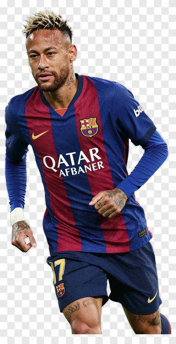 Football Player Running In Barcelona Jersey PNG