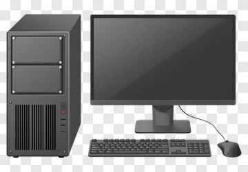 Desktop Computer Setup With Monitor And Keyboard PNG