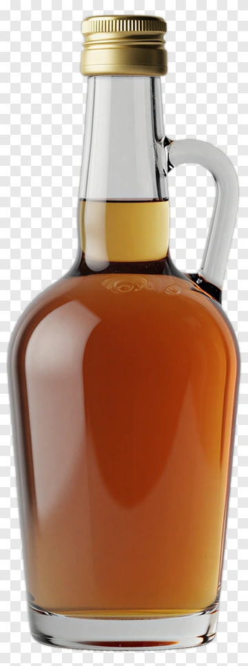 Glass Bottle Of Amber Liquid PNG