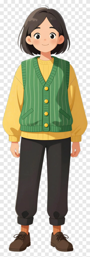 Cartoon Character Wearing A Green Vest PNG