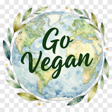 Go Vegan Earth Illustration PNG