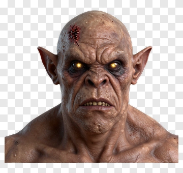 Realistic Orc Character Portrait PNG