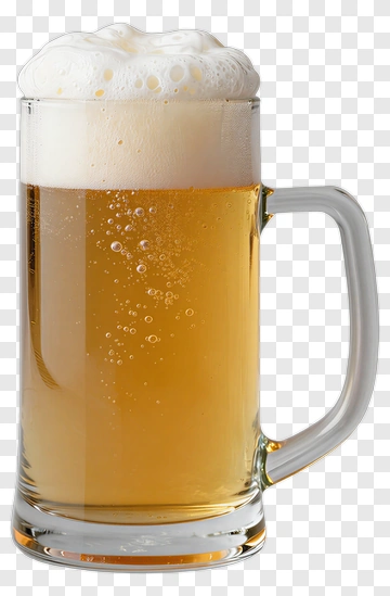 Glass Of Beer With Foam PNG