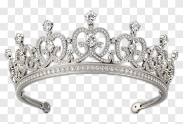 Elegant Silver Tiara With Diamonds PNG