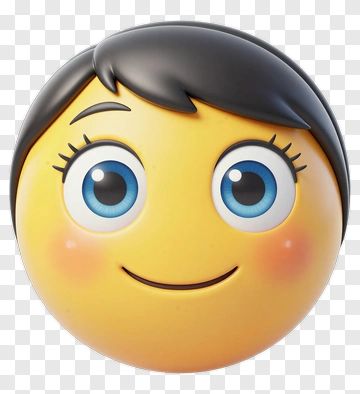 Cartoon Smiley Face With Blue Eyes PNG