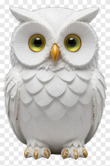 White Owl Figurine PNG