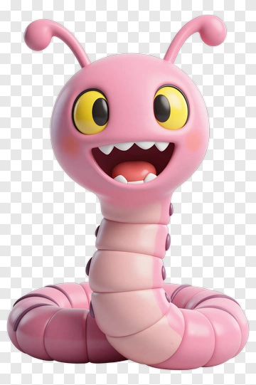 Cartoon Caterpillar With A Happy Expression PNG