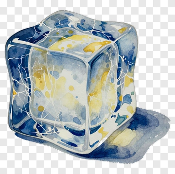Watercolor Ice Cube PNG