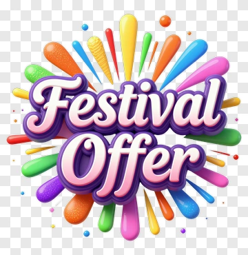 Festival Offer Graphic With Colorful Splash PNG
