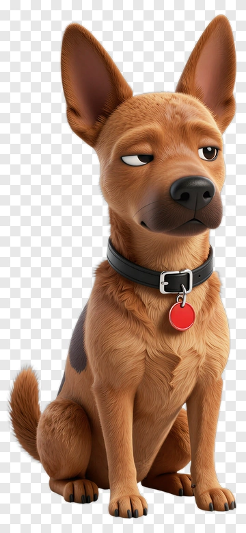 Cartoon Dog With A Collar PNG