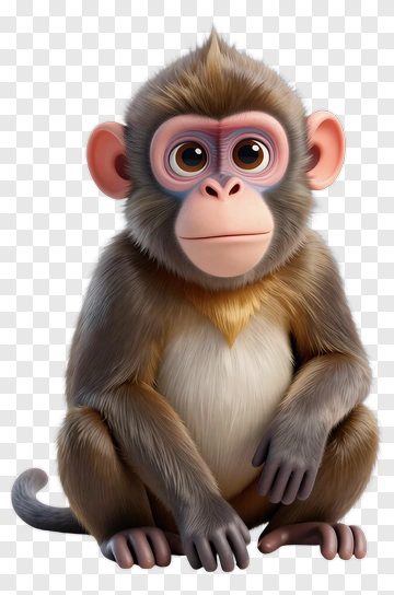 Cartoon Monkey Sitting PNG