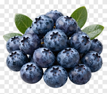 Fresh Blueberries With Green Leaves PNG