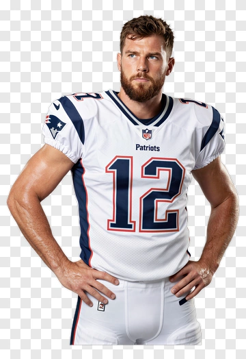 Football Player In New England Patriots Jersey PNG