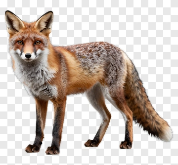 Realistic Fox Standing In A Natural Pose PNG
