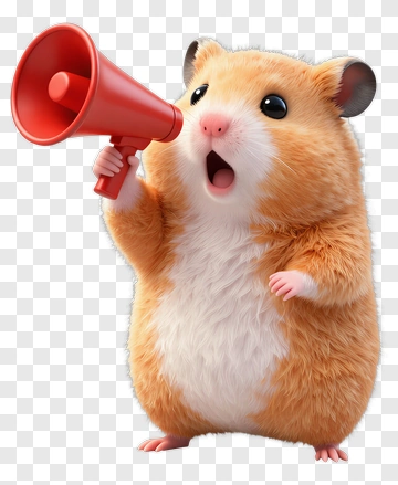 3D Hamster Holding A Megaphone PNG
