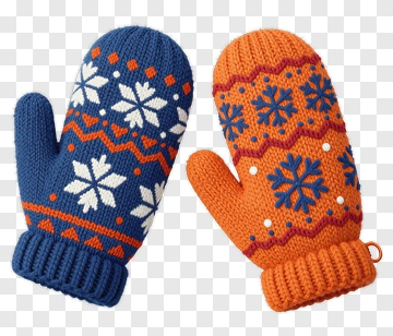 Colorful Knitted Mittens PNG