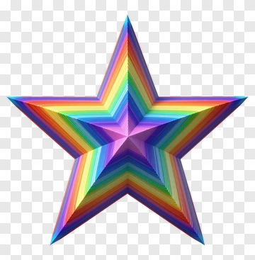 Colorful 3D Star PNG