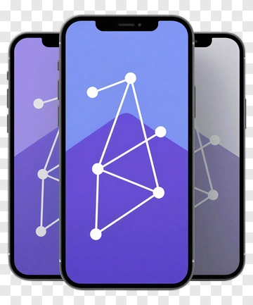 Smartphone Displaying A Network Diagram PNG