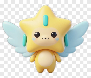 Kawaii Star Character With Wings PNG