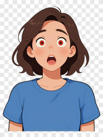 Surprised Young Woman With Short Hair PNG