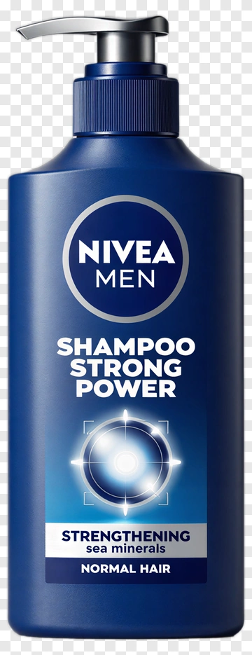 Nivea Men Shampoo Strong Power Bottle PNG