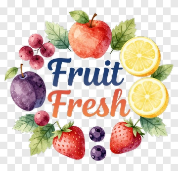 Fresh Fruit Illustration With Berries And Citrus PNG