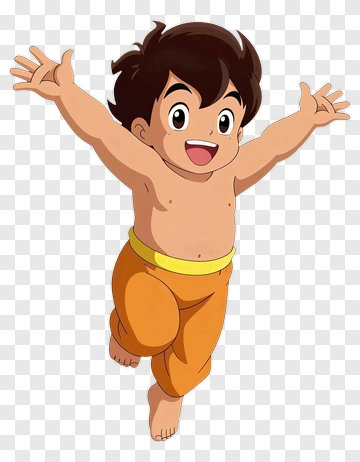 Cartoon Boy Running With Arms Outstretched PNG
